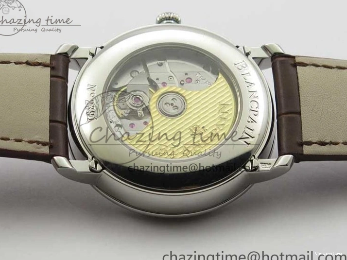 0302 Villeret 6654 SS Complicated Function OMF 1:1 Best Edition White Dial on Brown Leather Strap A6654 V Popular 7904